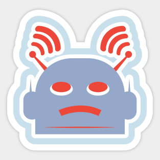 Robot Mascot Sticker vector logo design. Futurist technology vector design. Cartoon sticker vector illustration. Sticker